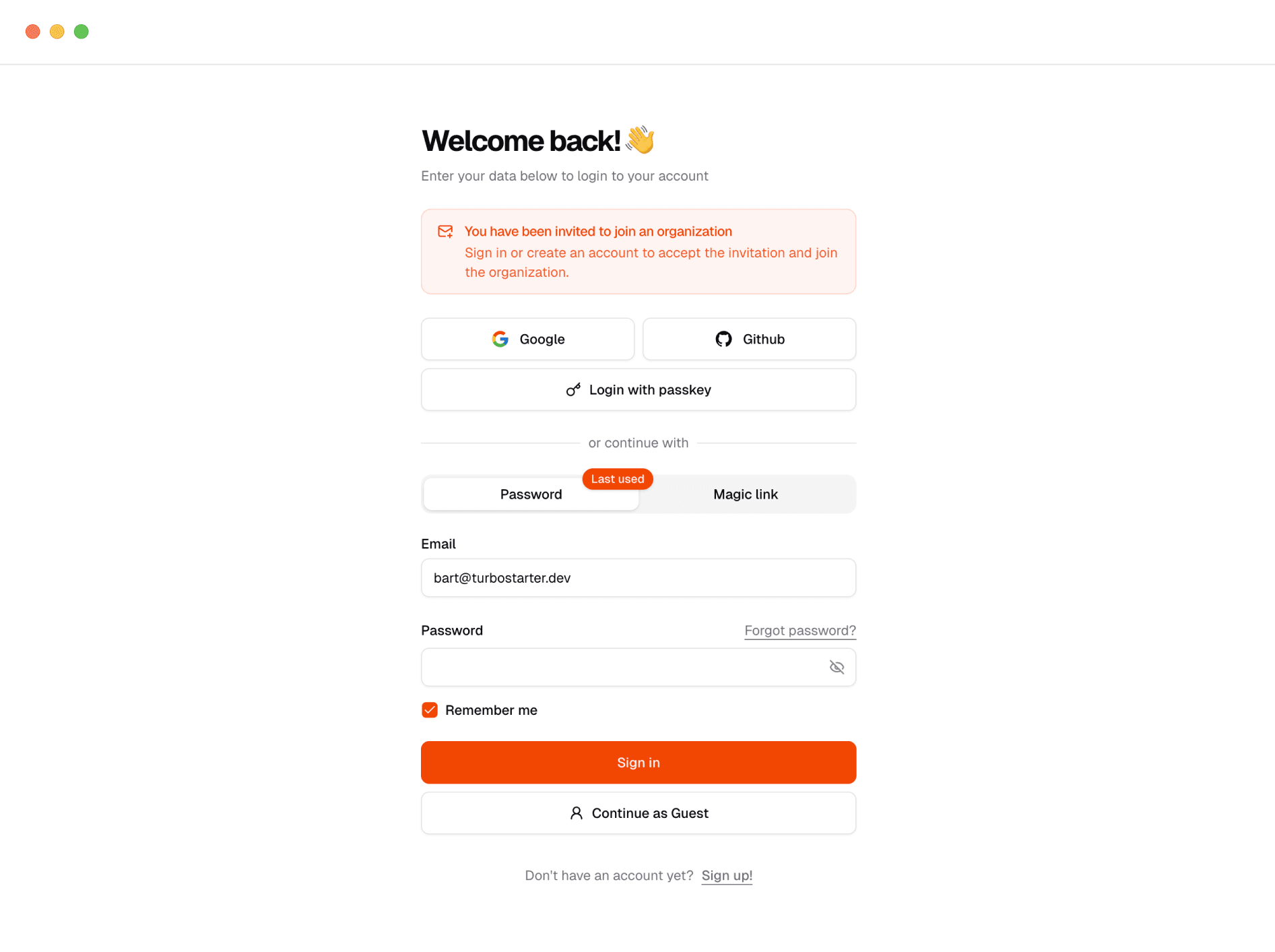 Invitation disclaimer